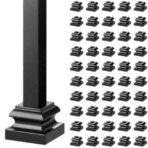 aluminum alloy baluster shoes stair flat shoe with screw holes for 12 inch square scroll basket twist knuckle staircase balusters metal spindle railing satin black 50 pcs 5.jpg