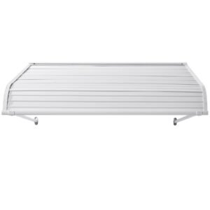 Aluminum Awning 48 x 42 in, Durable Window Awning Door Canopy, Lightweight and Stable Aluminum Exterior Awnings Rain Snow Sunlight Protection for Door Entrance Windows Patio Porch