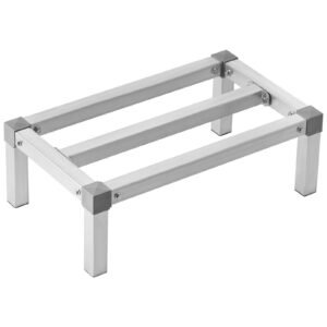 Aluminum Dunnage Rack, 24' x 14' Commercial Food Floor Rack, 8' Off the Floor, 1000 lbs Capacity Adjustable Aluminum Storage Rack, for Storage in Restaurants, Kitchens, Garages and Vehicles