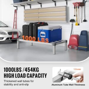 Aluminum Dunnage Rack, 36' x 20' Commercial Food Floor Rack, 8' Off the Floor, 1000 lbs Capacity All-Welded Aluminum Storage Rack, for Storage in Restaurants, Kitchens, Garages and Vehicles