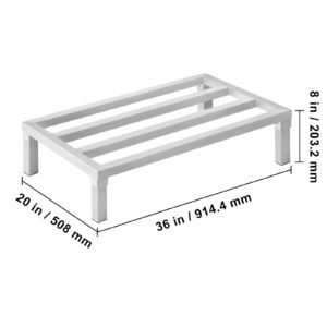 aluminum dunnage rack 36 x 20 commercial food floor rack 8 off the floor 1800 lbs capacity all welded aluminum storage rack for storage in restaurants kitchens garages and vehicles 1.jpg