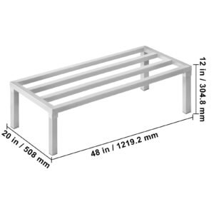 aluminum dunnage rack 48 x 20 commercial food floor rack 12 off the floor 1800 lbs capacity all welded aluminum storage rack for storage in restaurants kitchens garages and vehicles 3.jpg
