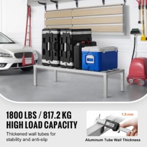 Aluminum Dunnage Rack, 48' x 20' Commercial Food Floor Rack, 12' Off the Floor, 1800 lbs Capacity All-Welded Aluminum Storage Rack, for Storage in Restaurants, Kitchens, Garages and Vehicles