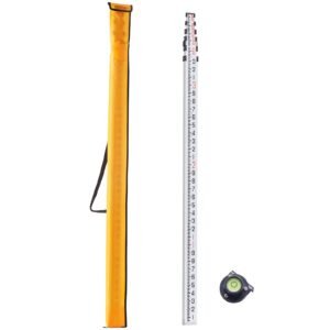 aluminum grade rod 18 feet10ths 6 sections telescopic measuring roddouble sided scale 110ft leveling rod stickaluminum alloy survey rod w bubble level carrying bag for houseswallsfloors 4.jpg