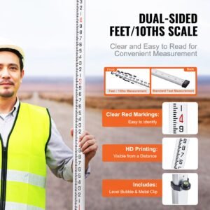 aluminum grade rod 25 feet10ths 6 sections telescopic measuring roddouble sided scale 110ft leveling rod stickaluminum alloy survey rod w bubble level carrying bag for houseswallsfloors 1.jpg