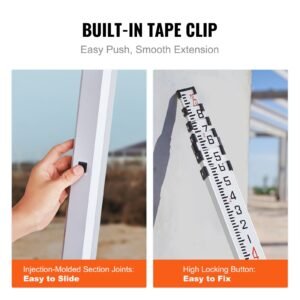aluminum grade rod 25 feet10ths 6 sections telescopic measuring roddouble sided scale 110ft leveling rod stickaluminum alloy survey rod w bubble level carrying bag for houseswallsfloors 3.jpg