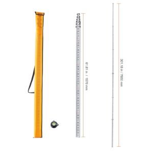 aluminum grade rod 25 feet10ths 6 sections telescopic measuring roddouble sided scale 110ft leveling rod stickaluminum alloy survey rod w bubble level carrying bag for houseswallsfloors 5.jpg