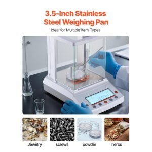 analytical balance, 120 g x 0.001 g high precision accuracy lab scale, g/oz/ct/mg 4 units electronic digital analytical balance with glass draft shield, for laboratory jewelry pharmacy