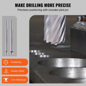 annular cutter set, 13 pcs weldon shank mag drill bits, 7/16" to 1 1/16" cutting diameter, 1" cutting depth, m2al hss, 2 pilot pins, hex wrench and portable case, for using with magnetic drills