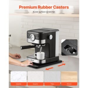 appliance slider small 14 x 95 inch rolling sliding tray with silent rubber wheels hollow handle easy to clean appliance rolling tray for coffee maker kitchen countertop black 4.jpg