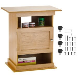 Aquarium Stand, 20 Gallon Fish Tank Stand, 25.2 x 15.7 x 28.3 in MDF Turtle Tank Stand, 167.6 lbs Load Capacity, Reptile Tank Stand with Storage, Cabinet and Hardware Kit, Basswood Color