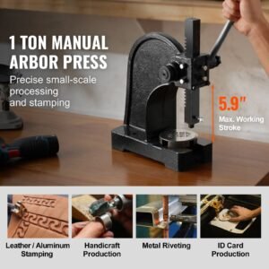 arbor press 1 ton manual arbor press 59 maximum height cast iron heavy duty manual desktop arbor press precision hand press for stamping bending stretching forming.jpg