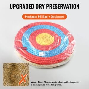 archery target 3 layers 20 arrow target traditional solid straw round archery target shooting bow hand made arrows target coloured rope target for backyard outdoor hunting shooting practice 5.jpg
