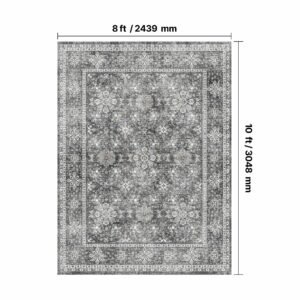 area rug 8 x 10 ft large washable rug non slip and tear resistant soft carpet pet child friendly vintage area rugs indoor mat for bedroom living room kids room entryway office gray 2.jpg