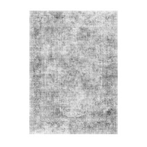 Area Rug, 9 x 12 ft Large Washable Boho Rug, Non-Slip and Tear-Resistant Soft Carpet, Pet & Child Friendly Bohemian Area Rugs, Indoor Mat for Bedroom, Living Room, Kids Room, Office, Gray