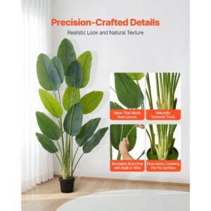 artificial bird of paradise 6 ft tall fake tropical plants with with 13 trunks white pot faux floor silk tree large trees for home office living room decor house warming indoor outdoor 12.jpg