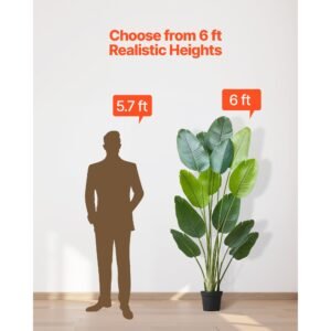 artificial bird of paradise 6 ft tall fake tropical plants with with 13 trunks white pot faux floor silk tree large trees for home office living room decor house warming indoor outdoor 16.jpg