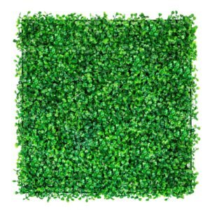 Artificial Boxwood Panel UV 6pcs Boxwood Hedge Wall Panels, Artificial Grass Backdrop Wall 20" X 20" 4 cm Green Grass Wall, Fake Hedge for Decor Privacy Fence Indoor, Outdoor Garden Backyard