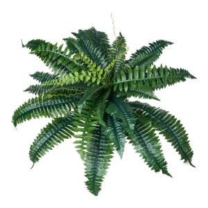 Artificial Ferns 2 Pcs, Natural Spread Diameter 31-34 Inch, Large Hanging Artificial Boston Ferns, Fake Plant Wall Decor with 30 Branches, Faux Fern for Home and Office (Flowerpot Unincluded)
