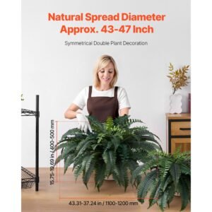 artificial ferns 2 pcs natural spread diameter 43 47 inch large hanging artificial boston ferns fake plant wall decor with 50 branches faux fern for home and office flowerpot unincluded 1.jpg