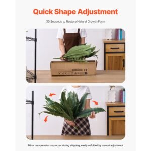 artificial ferns 2 pcs natural spread diameter 43 47 inch large hanging artificial boston ferns fake plant wall decor with 50 branches faux fern for home and office flowerpot unincluded 5.jpg