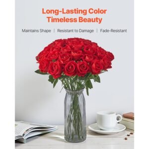 artificial flowers 60 pcs real looking red foam fake roses bulk faux red bridal shower with stems for diy wedding bouquets home centerpieces arrangements party tables decorations 2.jpg