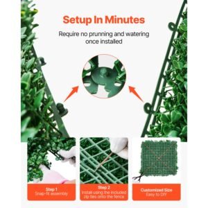 artificial grass wall panels 12 pcs 20 x 20 inch 3d combination greenery boxwood panel for indoor outdoor green decor ivy fence covering privacy backdrop wall hedge screen for garden 3.jpg