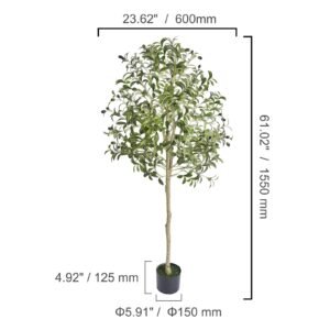 artificial olive tree 5 ft tall faux plant secure pe material anti tip tilt protection low maintenance plant lifelike green fake potted tree for home office warehouse decor indoor outdoor 5.jpg