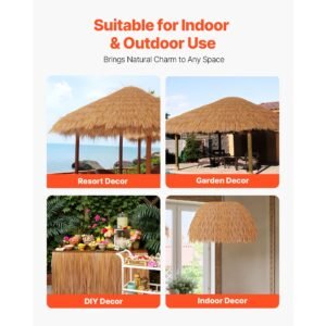 artificial thatch grass roof 13 x 164 ft mexican style tiki bar hut skirt thatch roofing roll waterproof fire resistant palapa duck blind grass for patio pool beach hawaiian party dcor 5.jpg