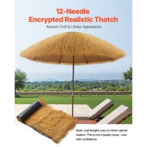 Artificial Thatch Grass Roof, 1.3 x 3.9 ft Tiki Bar Hut Thatch Roofing Roll, Waterproof & Fire-Resistant, Palapa Tiki Roof Mat for Patio Pool Beach Tropical Hawaiian Party Décor