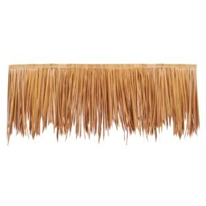 Artificial Thatch Grass Roof, 1.3 x3.2 ft Mexican Style Tiki Bar Hut Skirt Thatch Roofing Roll, Waterproof & Fire-Resistant, Palapa Duck Blind Grass for Patio Pool Beach Hawaiian Party Décor