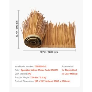 artificial thatch grass roof 16 x 164 ft mexican style tiki bar hut skirt thatch roofing roll waterproof fire resistant palapa duck blind grass for patio pool beach hawaiian party dcor 3.jpg