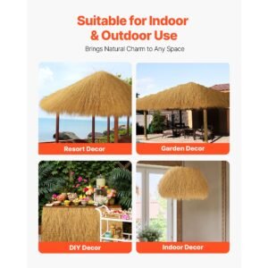 artificial thatch grass roof 16 x 197 ft tiki bar hut thatch roofing roll waterproof fire resistant palapa tiki roof mat for patio pool beach tropical hawaiian party dcor 5.jpg