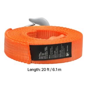 atv tow strap with hooks 2 inch x 20 foot 17000 lbs capacity durable recovery rope with security hooks for trucks and vehicles essential towing accessory for roadside assistance 4.jpg
