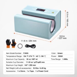 auto tumbler heat press machine mug heat press for 11 30oz sublimation tumblers heat up fast and even tumbler press with tape and glove temp and time setting for tumblers cups mugs blue 3.jpg