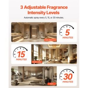 Automatic Air Freshener Spray Dispenser, 4-Pack, Wall Mounted or Free Standing, Battery Operated, Multiple Time Settings for Home, Indoor, Bathrooms, Offices, Hotels, Commercial Places, White