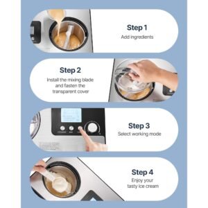automatic ice cream maker with built in compressor 2 quart no pre freezing fruit yogurt machine stainless steel electric sorbet maker 3 modes gelato maker with lcd display timer silver 4.jpg
