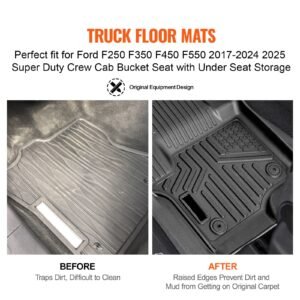 automotive floor mats fits for ford f250 f350 f450 f550 2017 2024 2025 super duty crew cab bucket seat with under seat storage 3 pcs front and 2nd row liners floor liners for trucks black 5.jpg