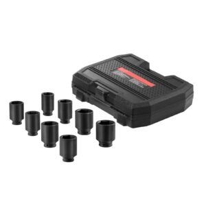 axle nut impact socket set 12 drive deep 12 point 8 piece metric spindle nut socket set cr mo heat treated large socket set with storage case auto repair removing or installing axle nuts 2.jpg