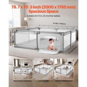 baby playpen 787 x 703 extra large playpen for babies toddlers indooroutdoor baby fence play yard no gap safety activity center with 50 ocean balls zippered door soft breathable mesh 1.jpg