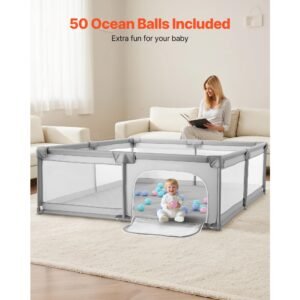 baby playpen 787 x 703 extra large playpen for babies toddlers indooroutdoor baby fence play yard no gap safety activity center with 50 ocean balls zippered door soft breathable mesh 5.jpg