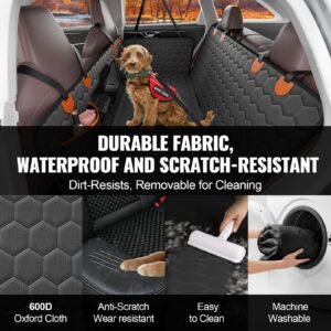 back seat extender dog car seat cover for back seat bed with mesh window and storage pocket supports 350lbs dog hammock for car dog car bed 54x256 for car suv truck 4.jpg