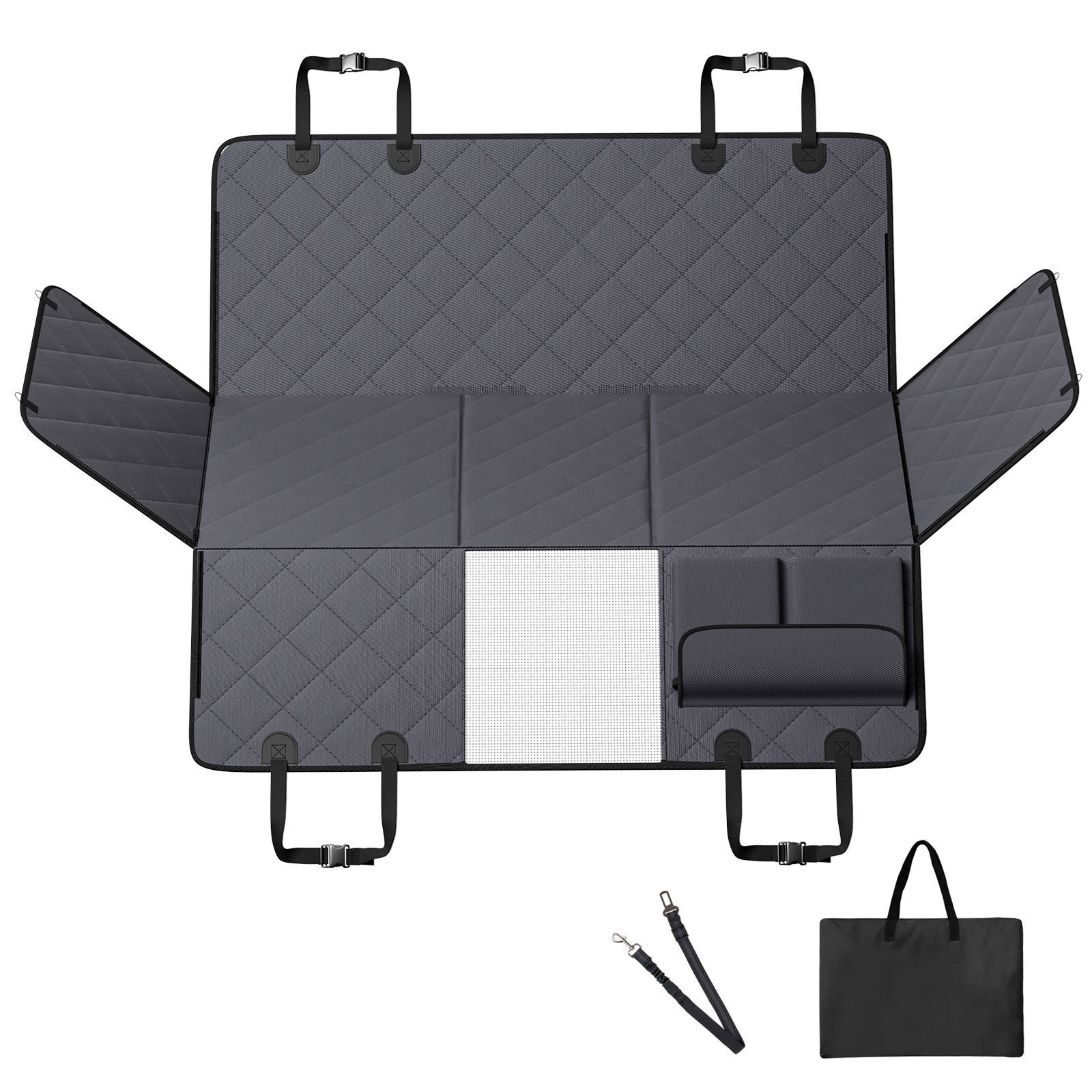 back seat extender for dogsdog hammock for car back seatwaterproof hard bottom dog car seat cover for back seat 54x24supports 400lbs with mesh window and storage pocket for car suv 13.jpg