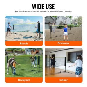 badminton net height adjustable volleyball net 14ft wide foldable pickleball net portable easy setup tennis net set with poles stand and carry bag for kids backyard game indoor outdoor use 3.jpg