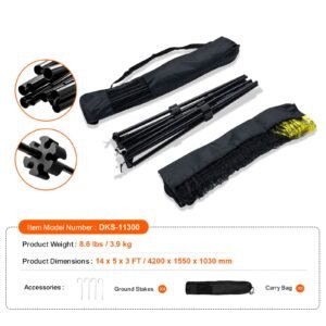 badminton net height adjustable volleyball net 14ft wide foldable pickleball net portable easy setup tennis net set with poles stand and carry bag for kids backyard game indoor outdoor use 5.jpg