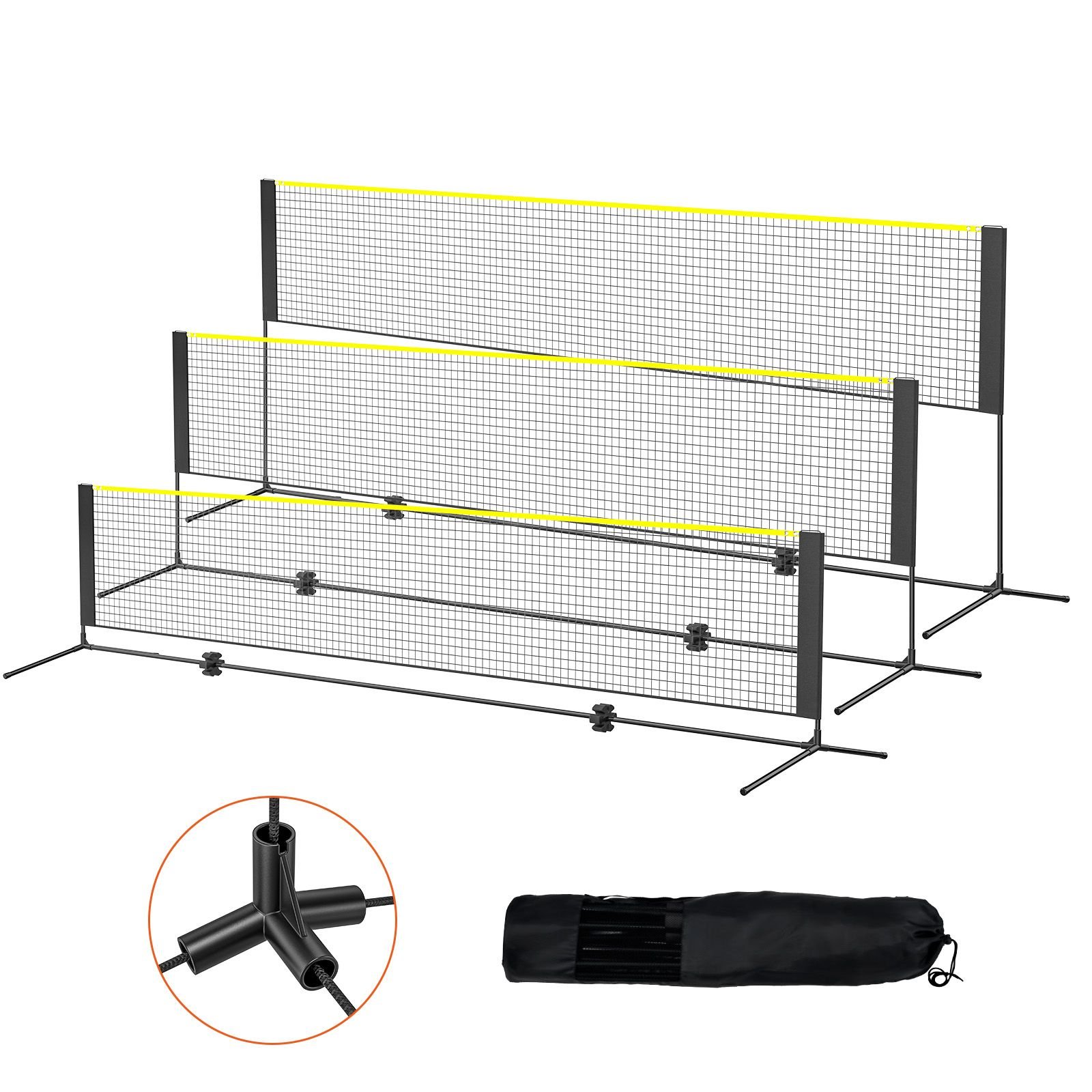 badminton net height adjustable volleyball net 14ft wide foldable pickleball net portable easy setup tennis net set with poles stand and carry bag for kids backyard game indoor outdoor use.jpg