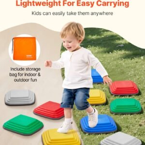 balance stepping stones for kids 10 pcs up to 220 lbs non slip toddlers sensory stepping stones obstacle course coordination game toys indoor or outdoor play for children aged 3 4 5 6 7 8 2.jpg