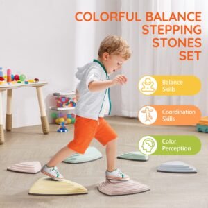 balance stepping stones for kids 6 pcs up to 220 lbs non slip toddlers sensory stepping stones obstacle course coordination game toys indoor or outdoor play for children aged 3 4 5 6 7 8 1.jpg