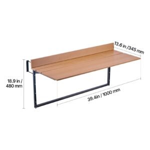 balcony hanging table, 15 x 39 in folding balcony railing table, outdoor balcony bar table for railings, 5 level adjustable, fit railing from 1" to 5.3", serving table for patio & deck