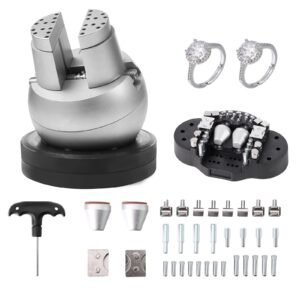 Ball Vise, 5" Engraving Setting Tool, 360° Rotation Engraving Block Vise, 35 PCS Attachment Jewelry Engraving Block Tools Standard Block for Gemstone Inlay and Small-Scale Engraving